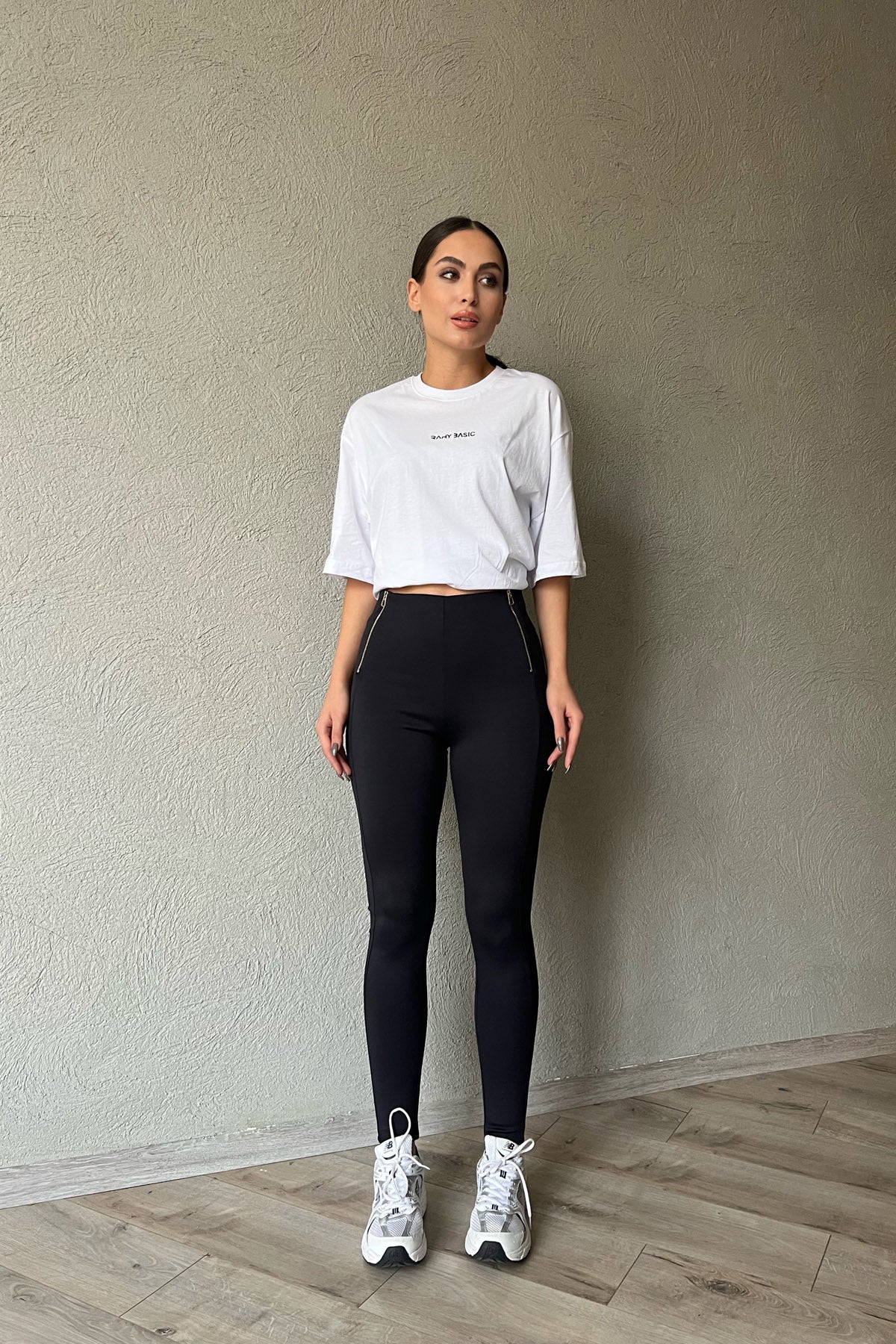 Lacivert Fermuar Detaylı Tayt SY-1467-Lacivert