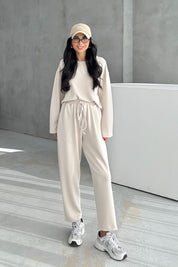 Taş Uzun Kollu Beli Lastikli Modal Takım SY-3383-Taş