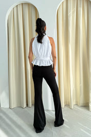 Siyah Yüksek Bel ispanyol Paça Pantolon SY-3287-Siyah