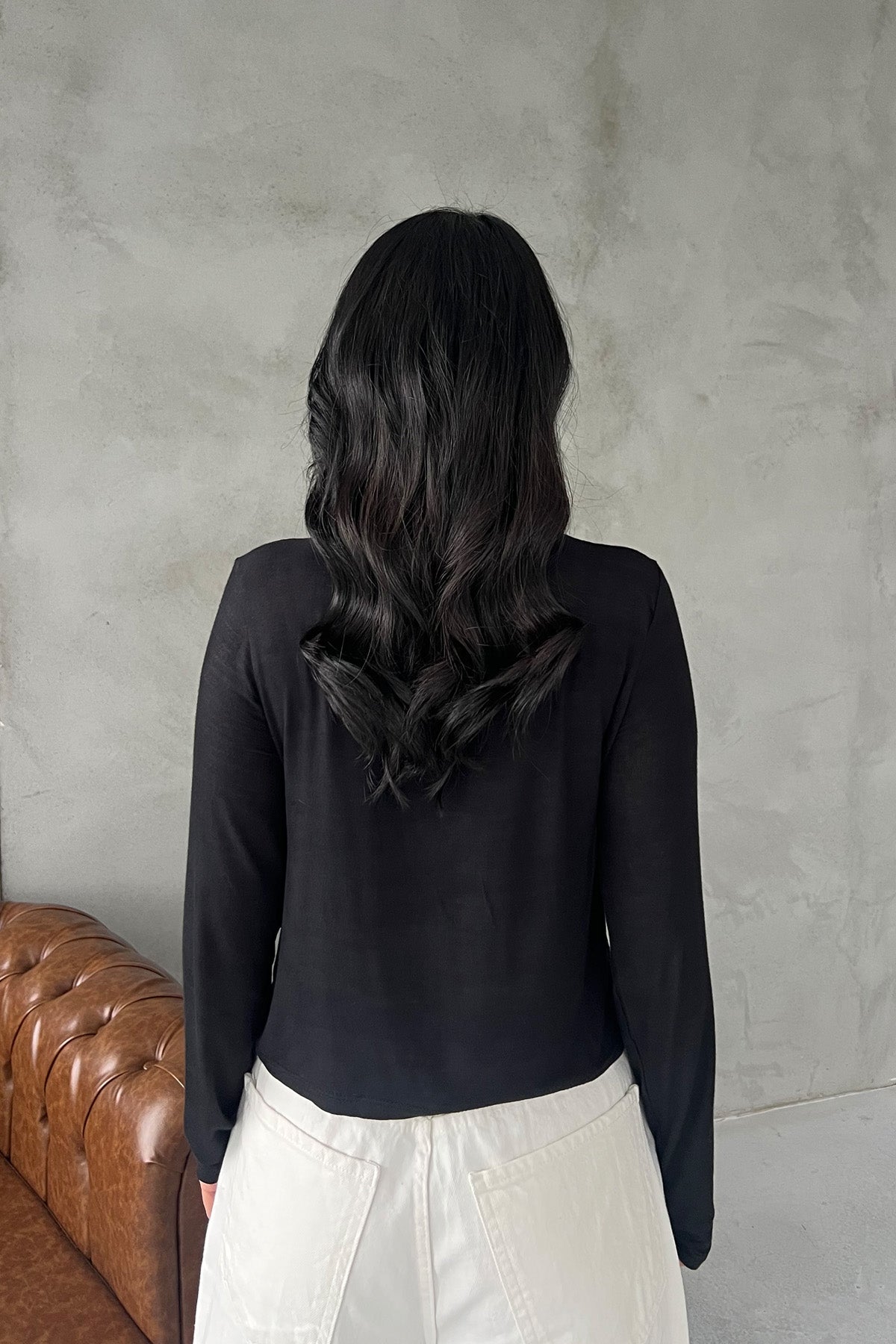 Siyah  Bisiklet Yaka Transparan Body SY-2907-Siyah