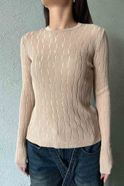 Vizon Kendinden Ajurlu Triko SY-1889-Vizon