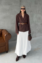 Kahve Premium Oversize Ceket SY-2427-Kahve