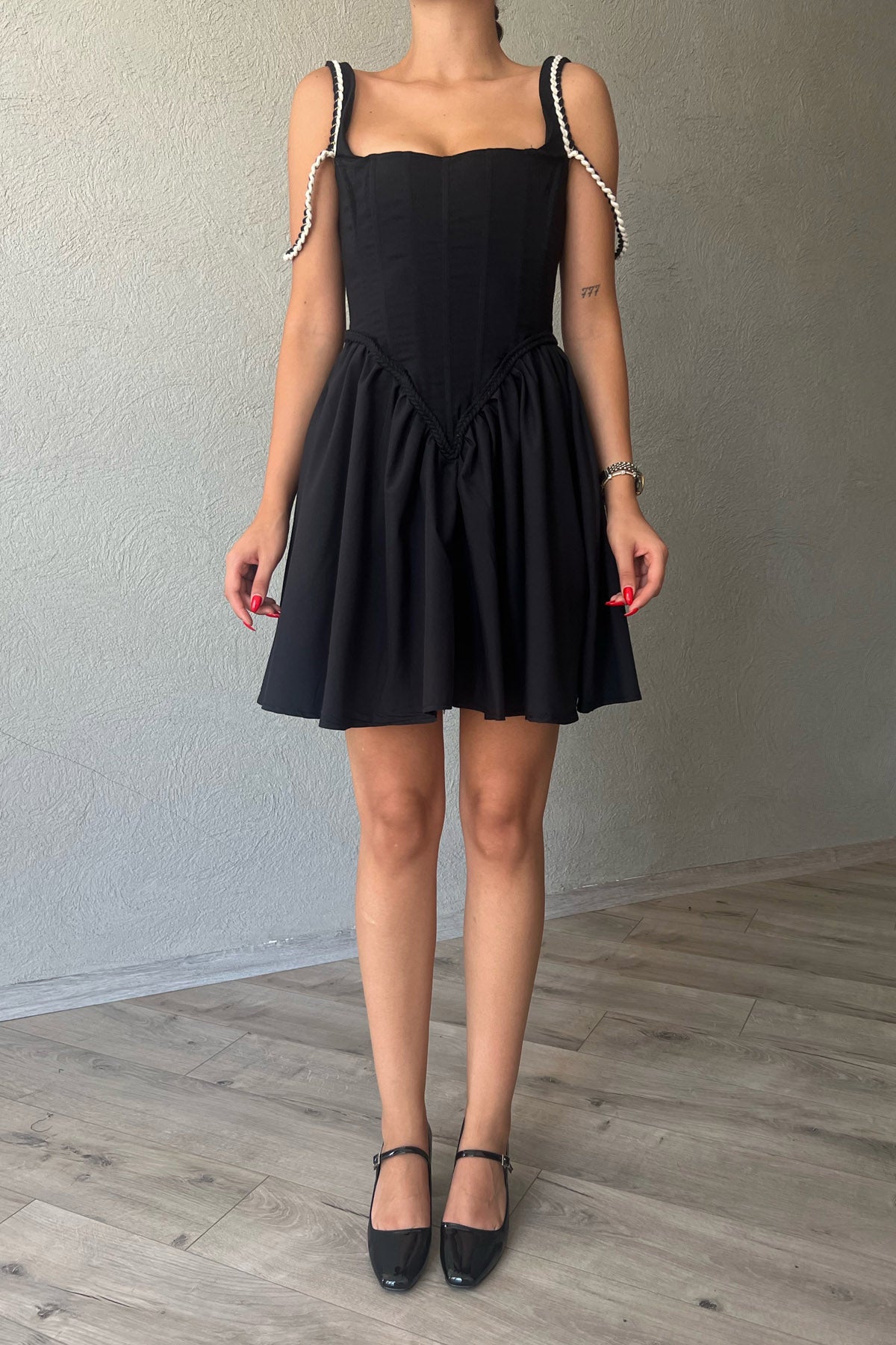 Siyah Ravello Korse Detay Elbise SY-2375-Siyah