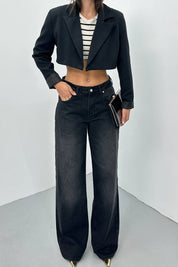 Siyah Kot Baggy Pantolon SY-3382-Siyah