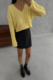 Antrasit Arkadan Fermuarlı Klasik Mini Etek SY-3398-Antrasit