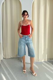 Mavi Şehir Boy Denim Şort SY-3264-Mavi