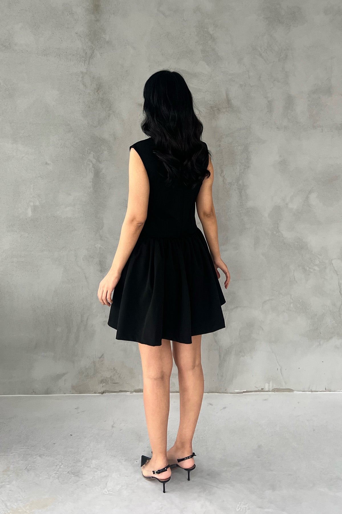 Volaren Siyah Balon Elbise SY-2915-Siyah