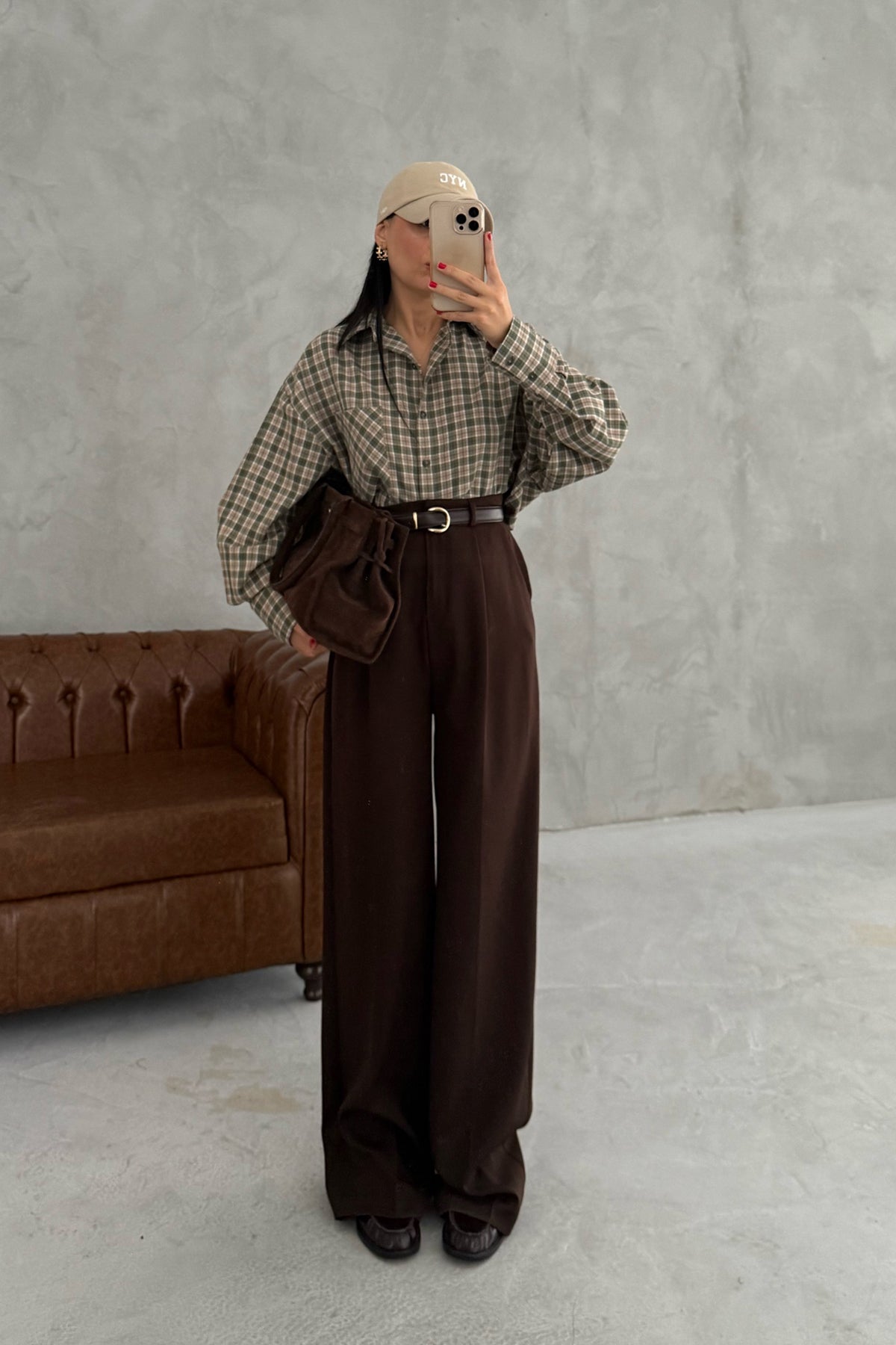 Kahve Premium Palazzo Pantolon SY-3454-Kahve