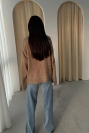 Vizon Bisiklet Yaka Oversize Pinterest Triko Kazak SY-3343-Vizon