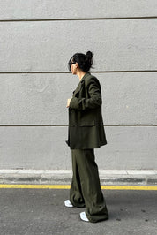 Haki Premium Ceket ve Yelek Takım SY-2892-Haki