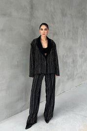 Siyah Çıtçıtlı Taşlı Premium Ceket SY-2754-Siyah