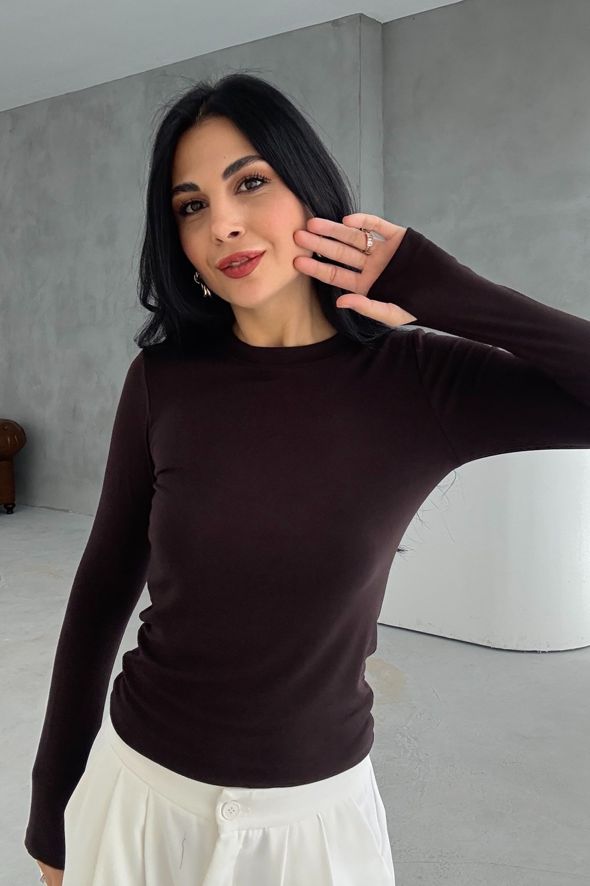 Marka Model  Parmak Geçmeli Kahve Body SY-3413-Kahve