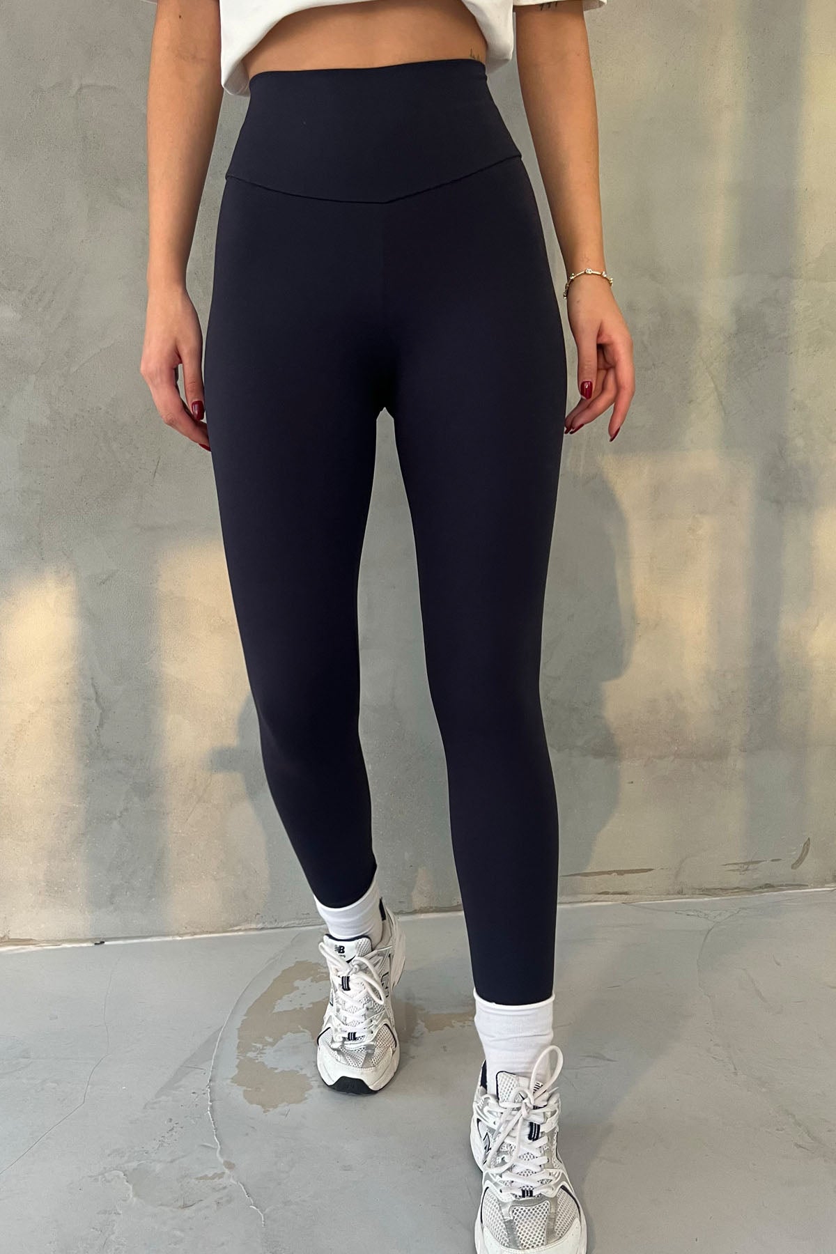 Lacivert Yüksek Bel Biker Uzun Tayt SY-2656-Lacivert