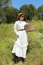 Ekru Fisto Detaylı Maxi Etek SY-3181-Ekru