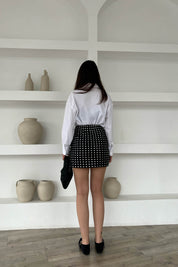 Siyah Trok Detaylı Mini Etek Siyah SY-1685-Siyah