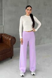 Lila Örgü Salaş Pantolon SY-2871-Lila