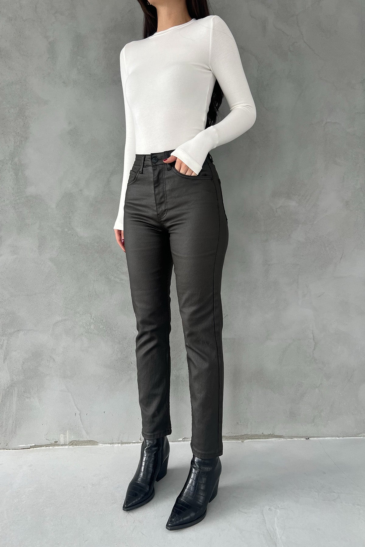 Haki Mumlu Görünüm Jean SY-1424-Haki