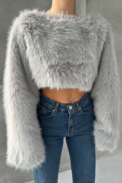 Gri Maria Kürk Kazak SY-2750-Gri