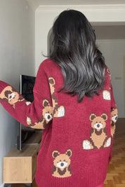 Bordo Ayıcıklı Kazak SY-2882-Bordo