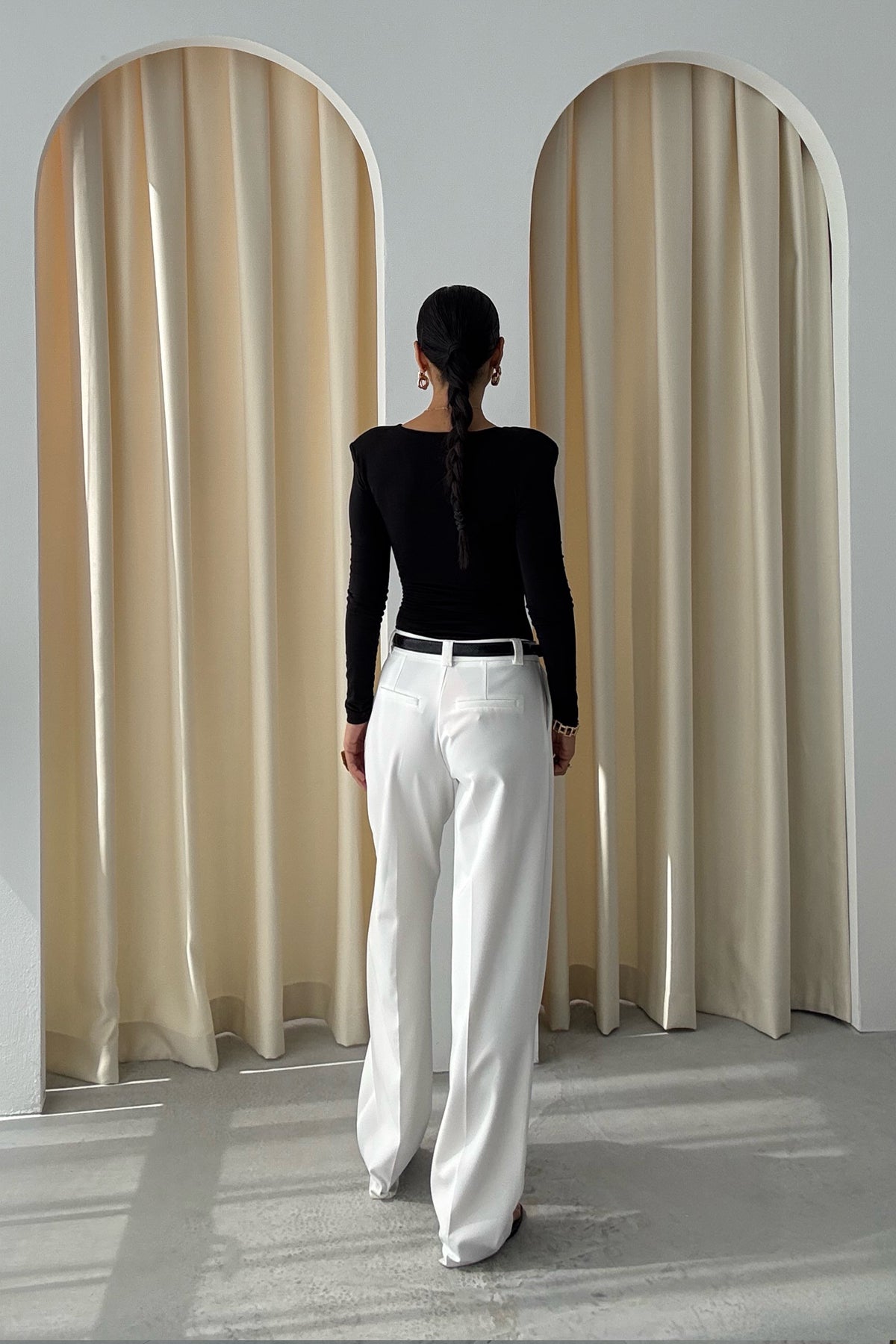 Ekru Premium Palazzo Pantolon SY-3322-Ekru