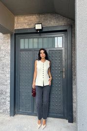 Füme Boy Fit Kesik Paça Jean SY-2472-Füme