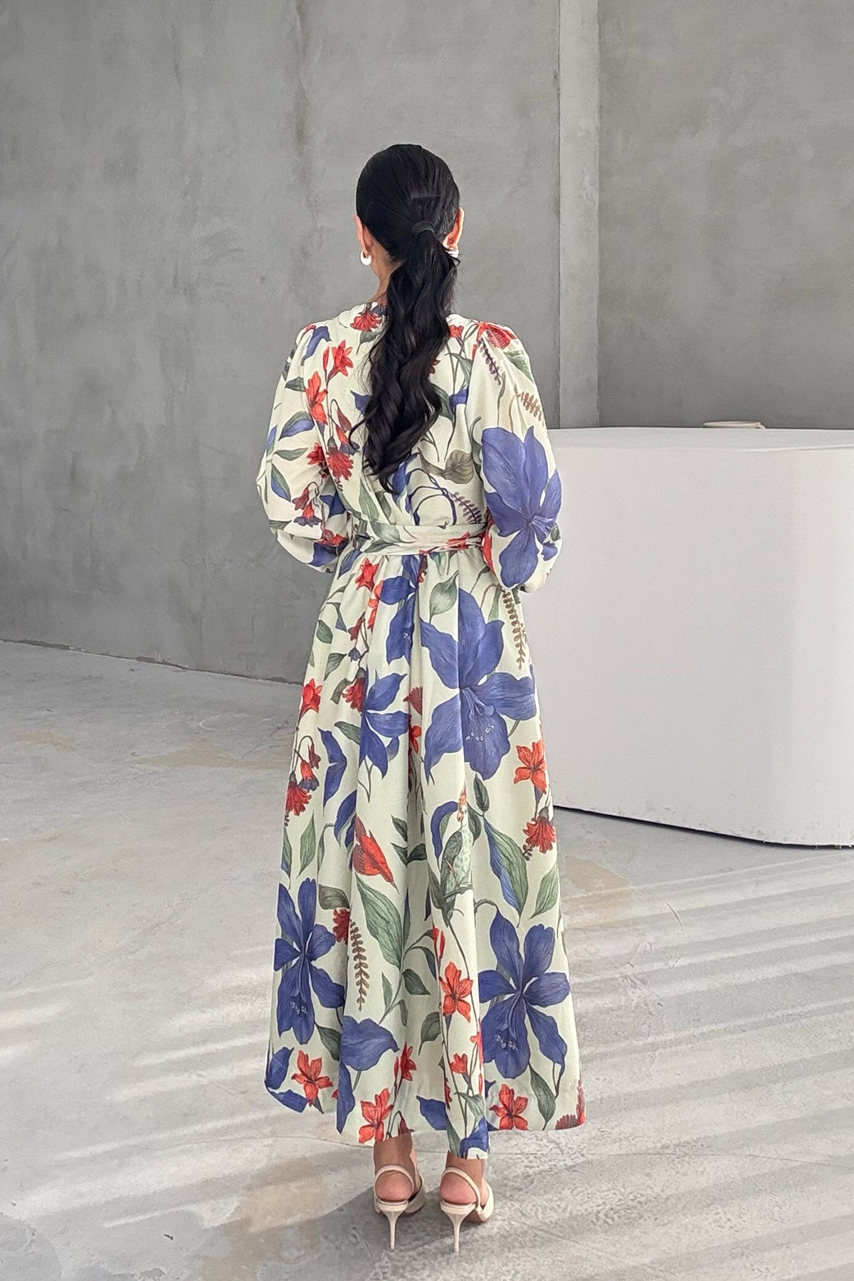 Çok Renkli Kuşaklı Anvelop Elbise SY-3367-Çok Renkli