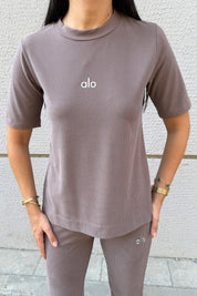 Kahve Modal T-Shirt İspanyol Paça Tayt Takım SY-3314-Kahve