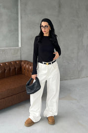 Siyah  Bisiklet Yaka Transparan Body SY-2907-Siyah