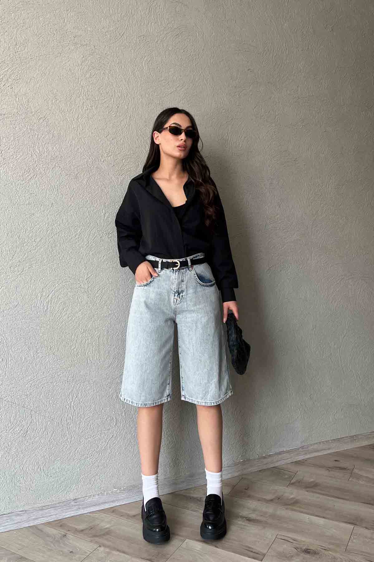 Mavi Free  Bermuda Kapri SY-2007-Mavi