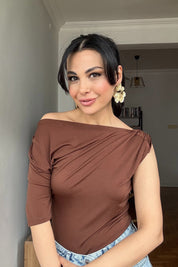 Kahve ZR Tasarım Bluz SY-3098-Kahve