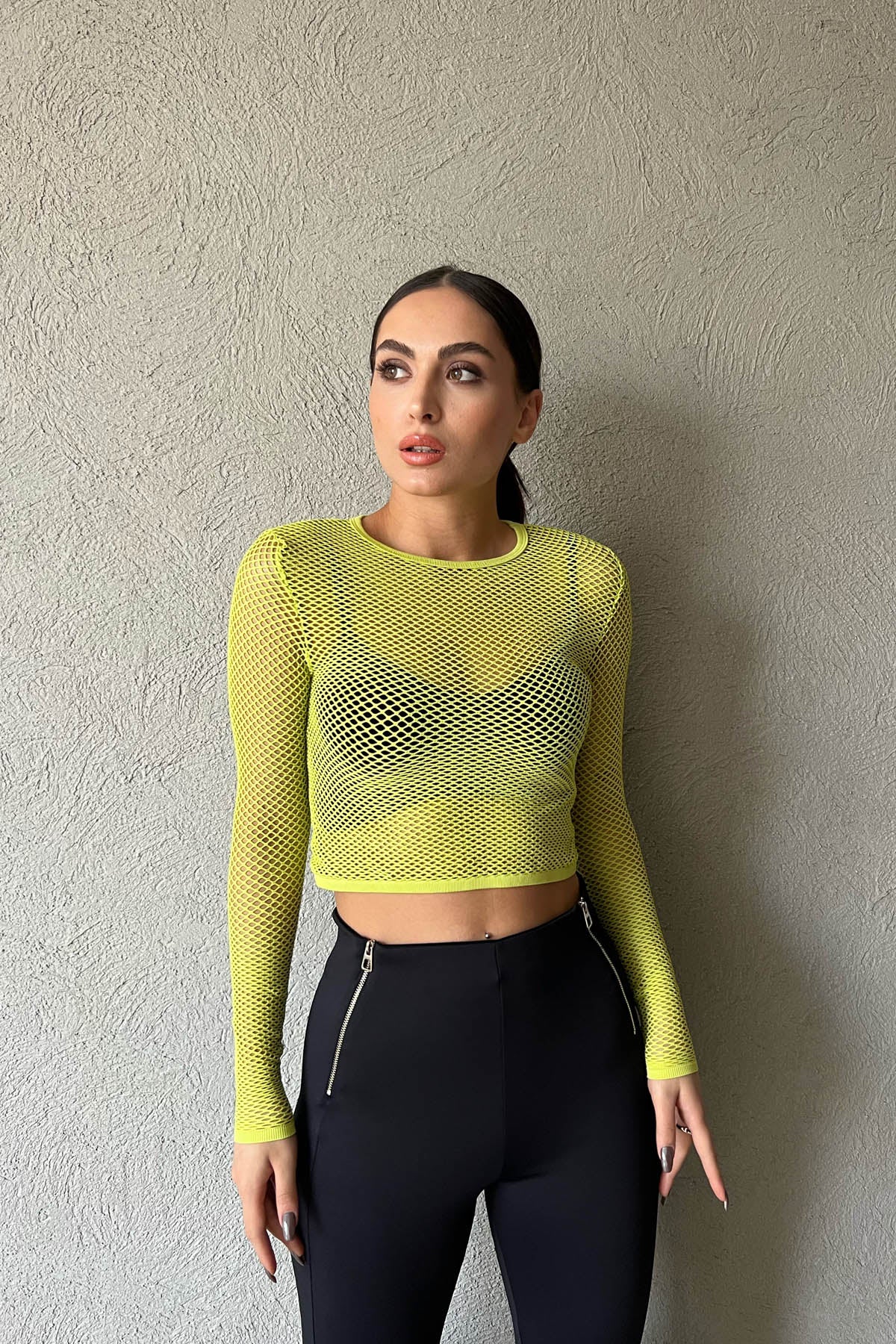 Yeşil File Bluz SY-0989-Yeşil