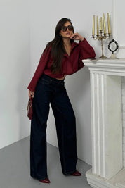 Lacivert Kot Baggy Pantolon SY-3382-Lacivert