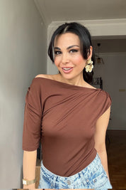 Kahve ZR Tasarım Bluz SY-3098-Kahve