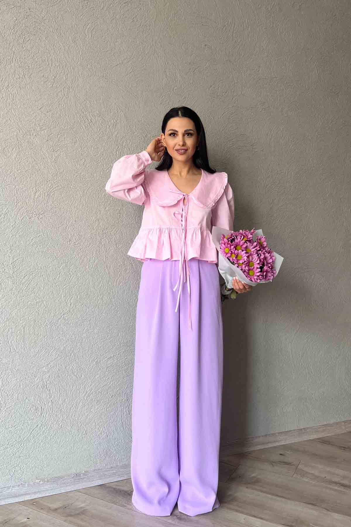 Lila Premium Palazzo Pantolon SY-1696-Lila