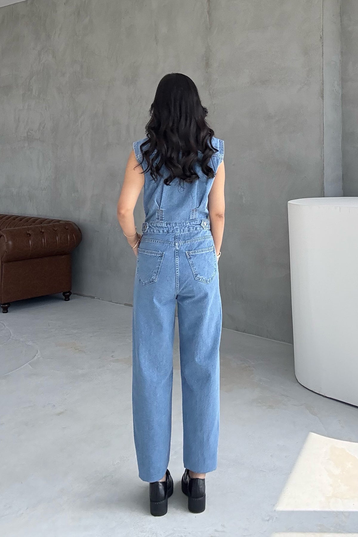 Mavi Balon Denim Tulum SY-3204-Mavi