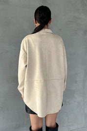 Bej Boncuk Düğmeli Süet Gömlek SY-2778-Bej