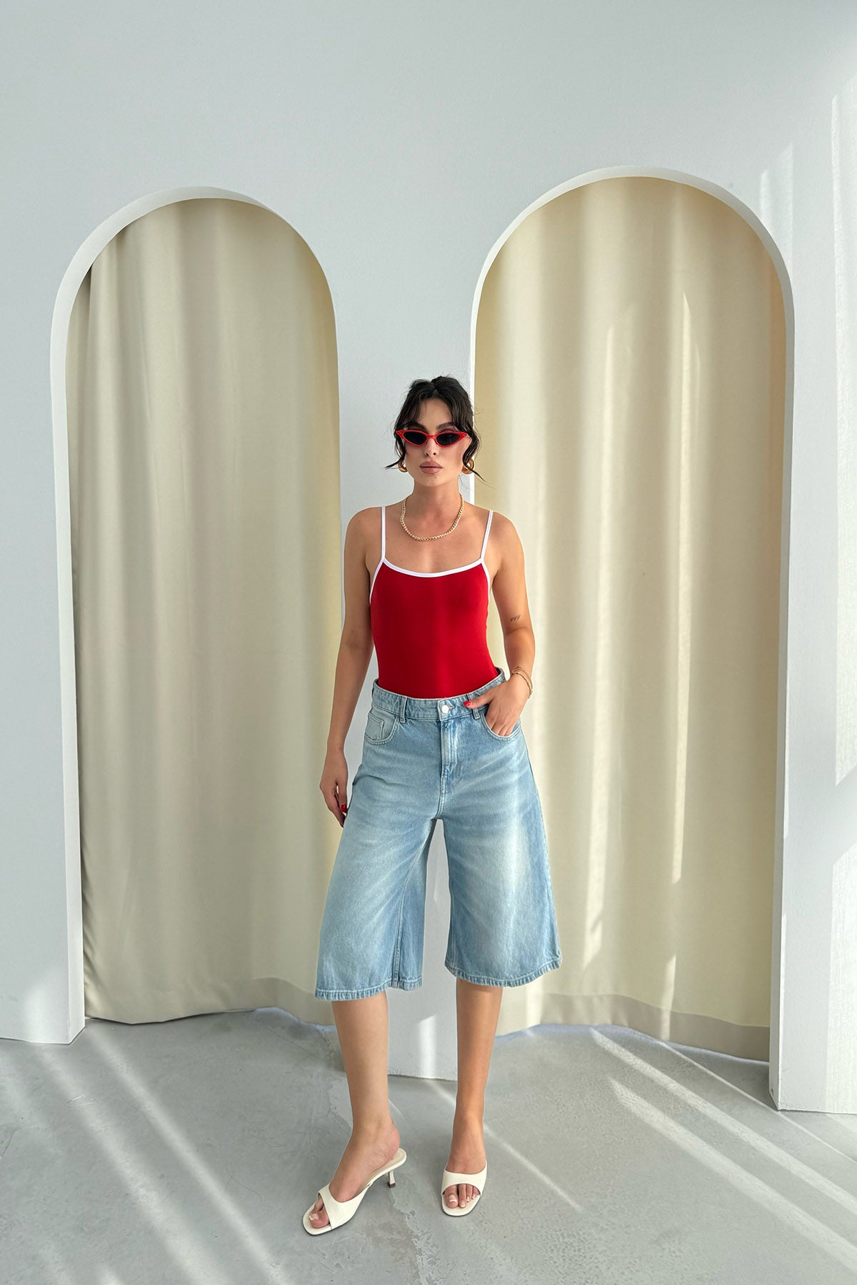 Mavi Şehir Boy Denim Şort SY-3264-Mavi