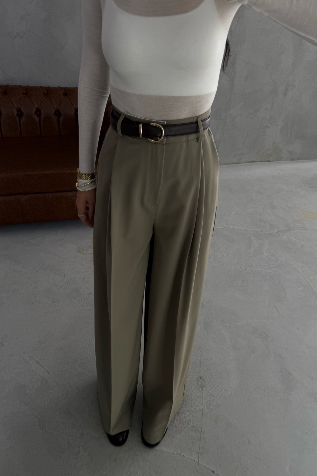 Haki Premium Poliviskon Pantolon SY-3353-Haki