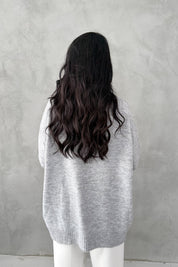 Gri Bisiklet Yaka Lastikli Pinterest Triko Kazak SY-3368-Gri