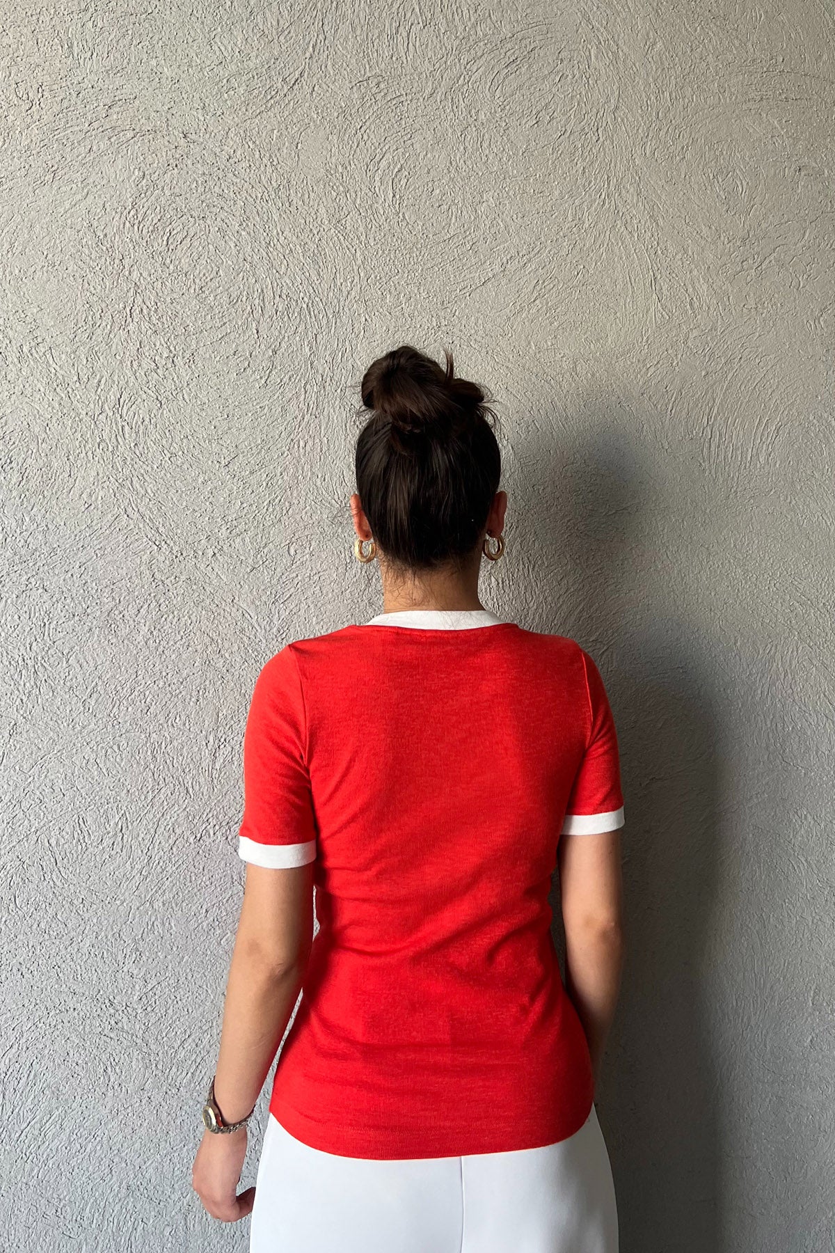 Turuncu 1968 Detaylı Marka Model Basic T-shırt SY-2069-Turuncu