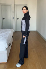 Siyah Blok Renkli Paraşüt Takım SY-2974-Siyah