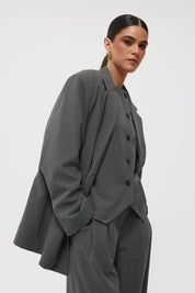 Gri Premium Önü Dikiş Detaylı Yelek SY-2383-Gri