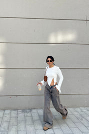 Eskitme Dikiş Detaylı Baggy Jean SY-2378-Eskitme