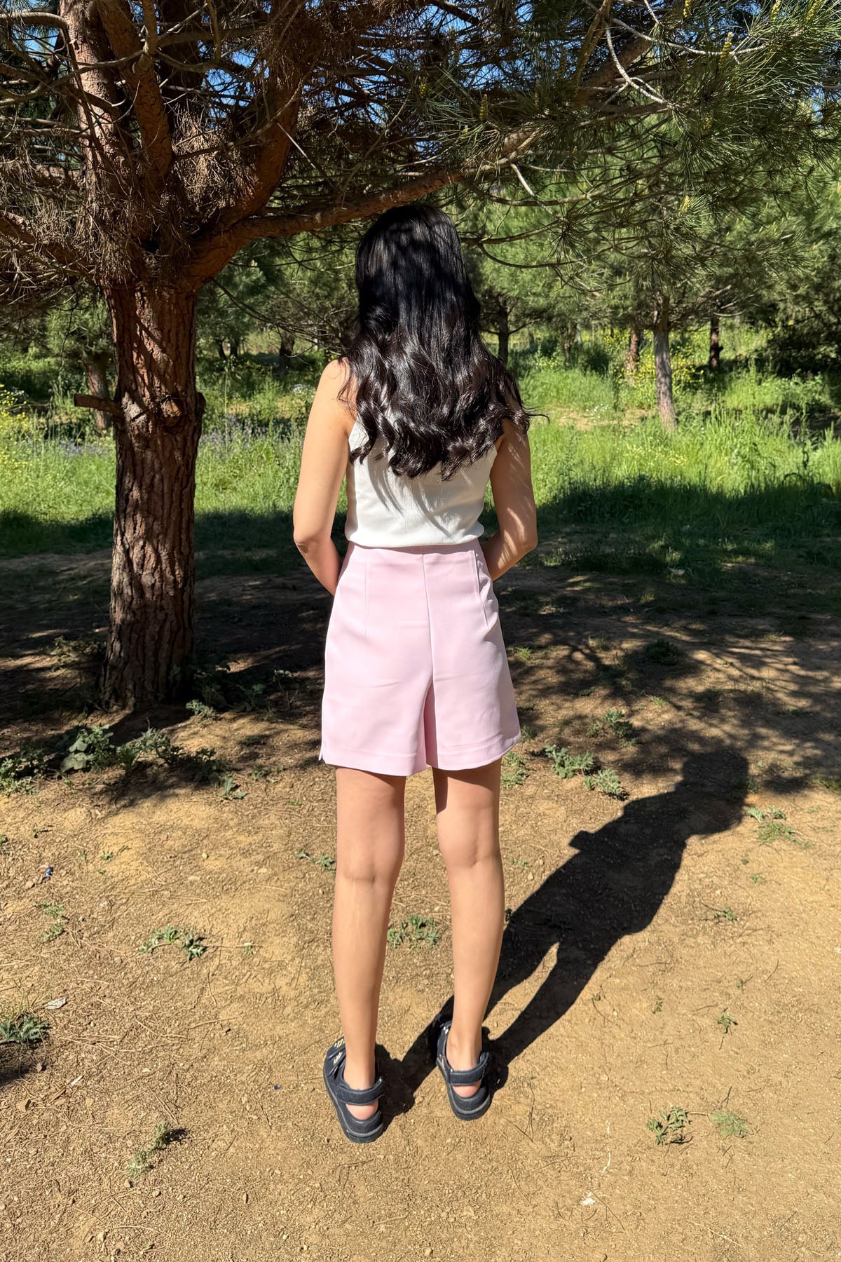 Pembe Pens Detaylı Mini Şort SY-2305-Pembe