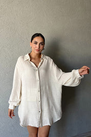 Bej Modern Kargo Cep Detaylı Şort Gömlek Takım SY-2332-Bej