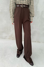 Kahve Premium Palazzo Pantolon SY-3454-Kahve