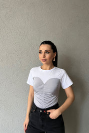 Gri Straplez Detaylı Bluz SY-1559-Gri