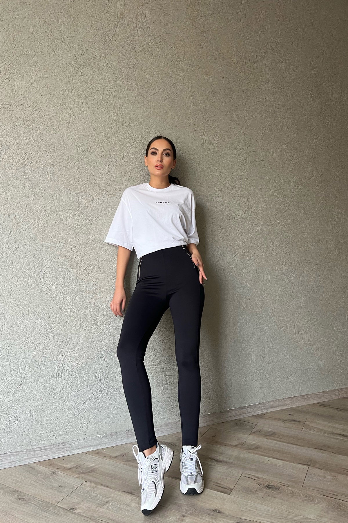 Lacivert Fermuar Detaylı Tayt SY-1467-Lacivert