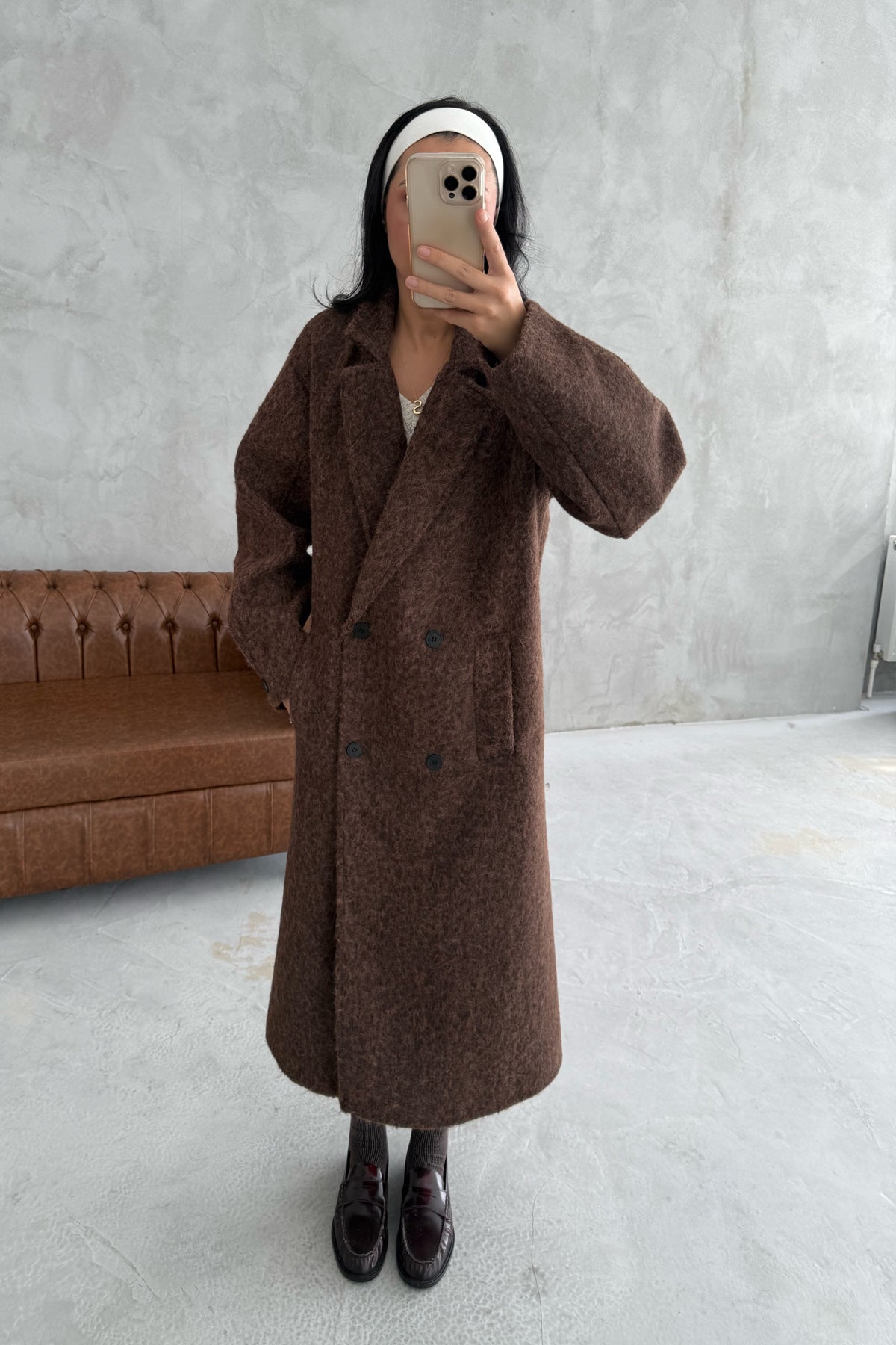 Kahve Sakallı Kaşe Kaban SY-3414