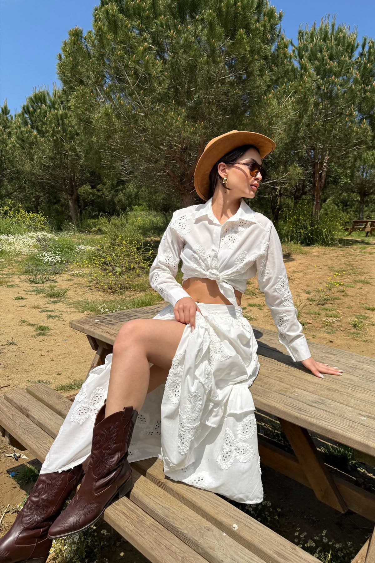 Ekru Fisto Detaylı Gömlek SY-3180-Ekru